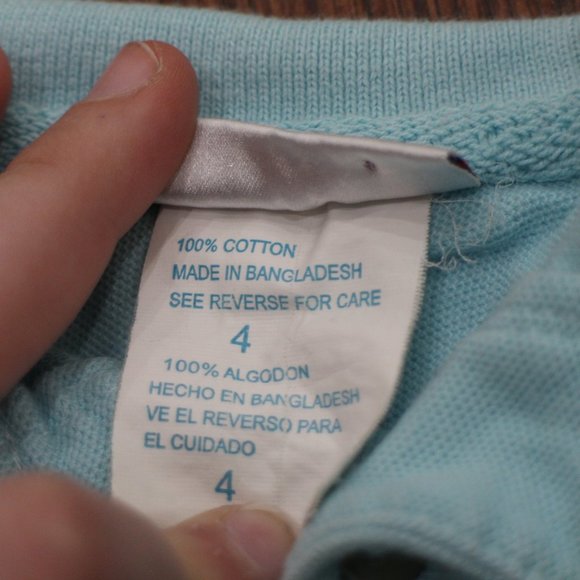 LIKE NEW LT BLUE TEE SHIRT SZ 4 (KIDS) 100% COTTON - Picture 6 of 6